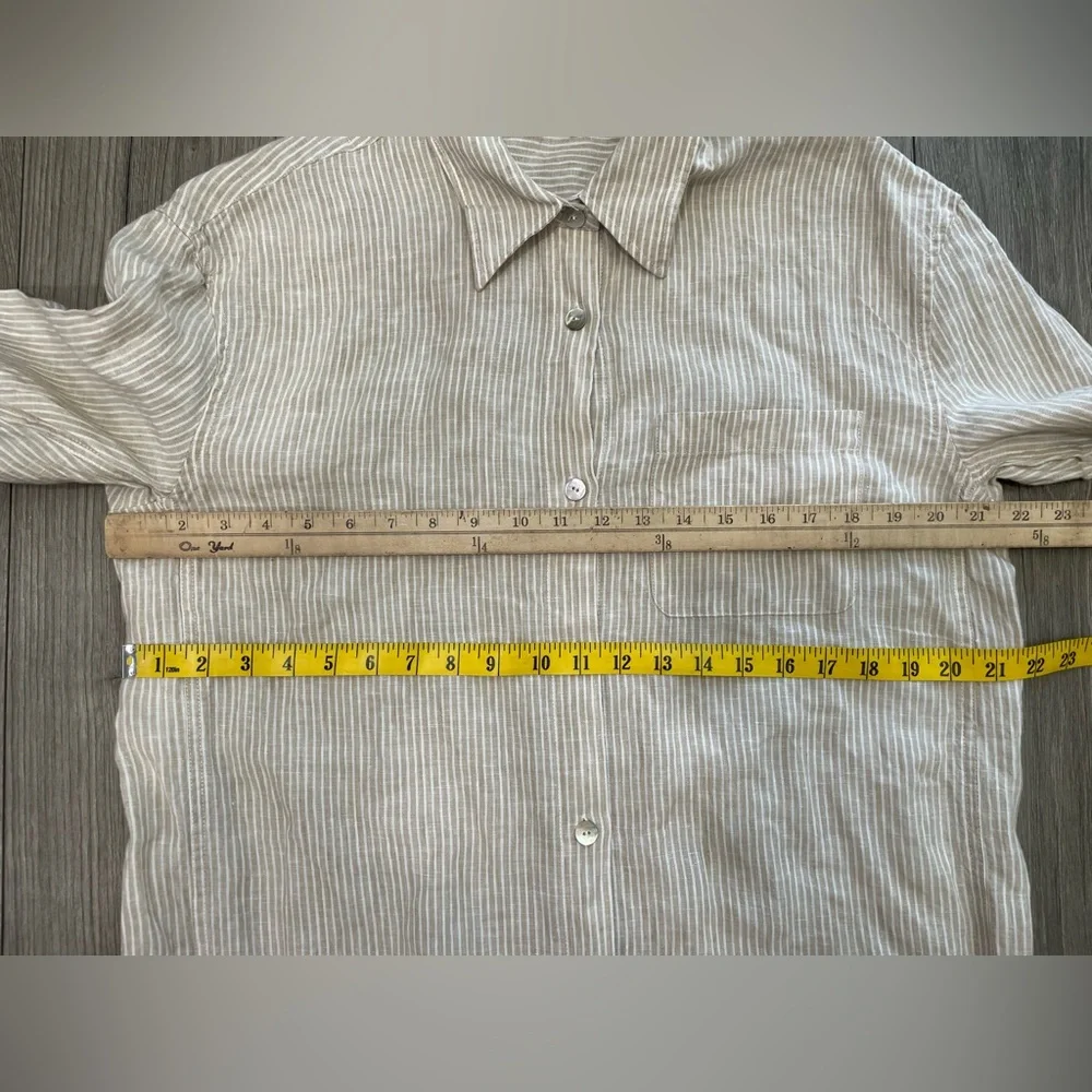 FAHERTY Linen Laguna Maxi Dress in Gus-Golden Sun Striped Size Medium - Picture 9 of 11